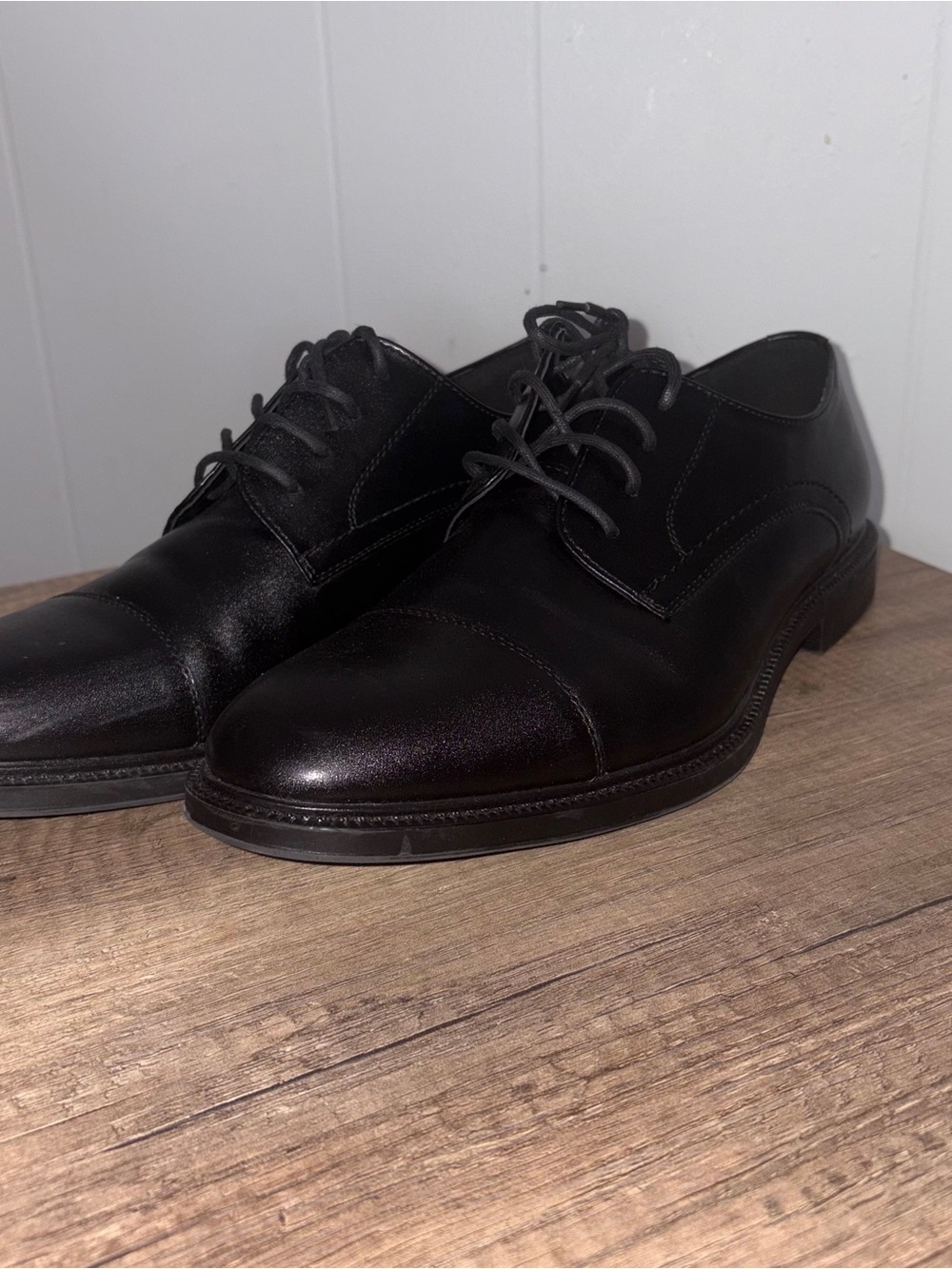 Stafford Classico Dress Shoes Mens 11M Black Cap Toe